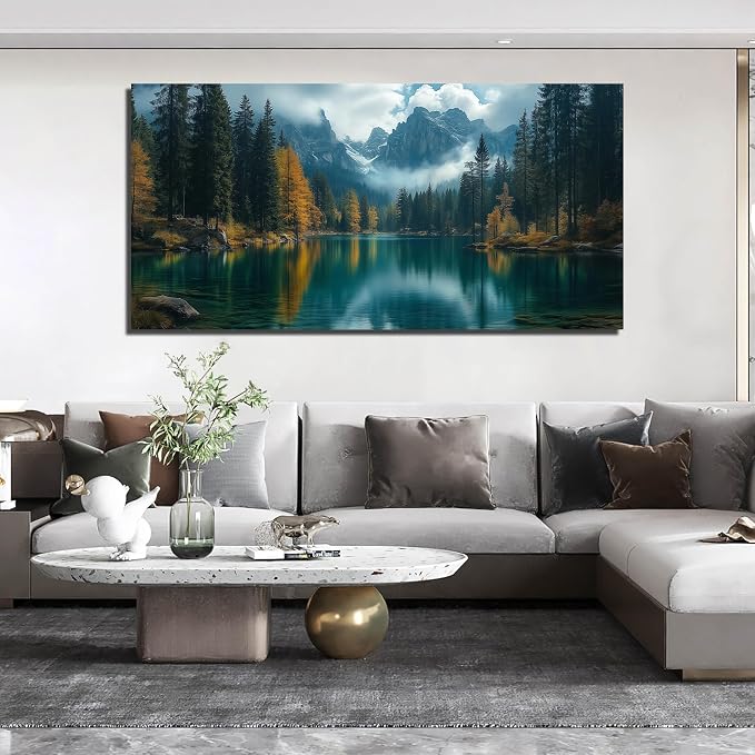 GUGIKA Landscape Wall Art for Living Room, Modern Scenery Poster Canvas Print - Image 2