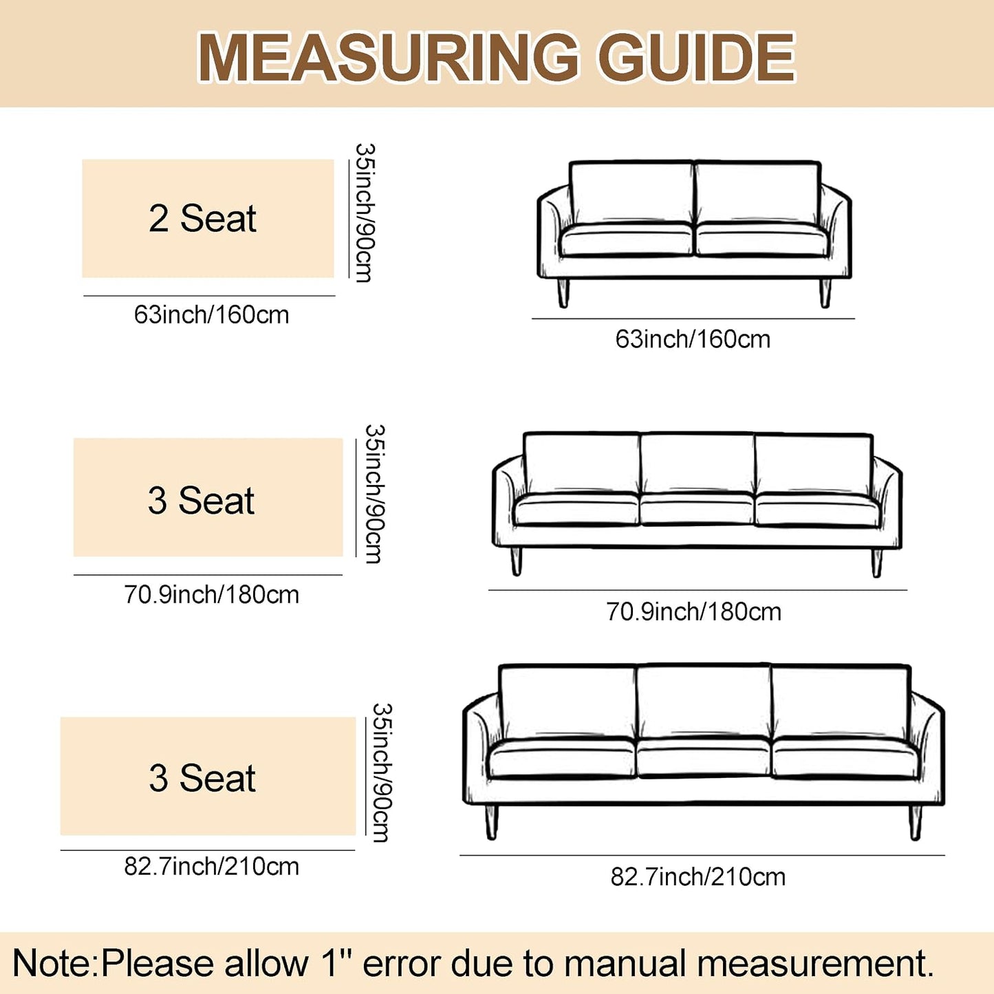 Waterproof Couch Covers for Dogs, Non Slip Sofa Covers Washable, Soft Plush Couch Protector for 3 Cushion, Furniture Slipcovers for Sectional, Pet Dog Bed Cover (Cream,35"x 71")