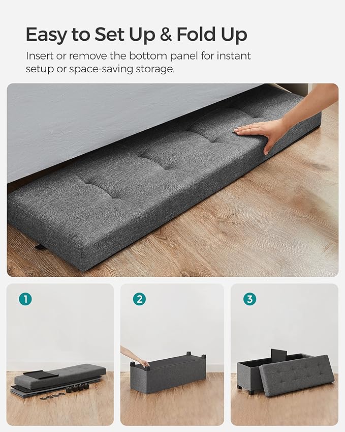 SONGMICS Storage Ottoman Bench, Foldable Foot Rest - Image 5