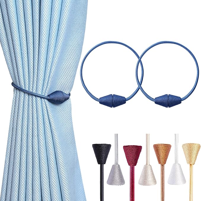 2 PCS Magnetic Curtain Tiebacks, European Style Convenient Drape Tie Backs by YUNTUOO