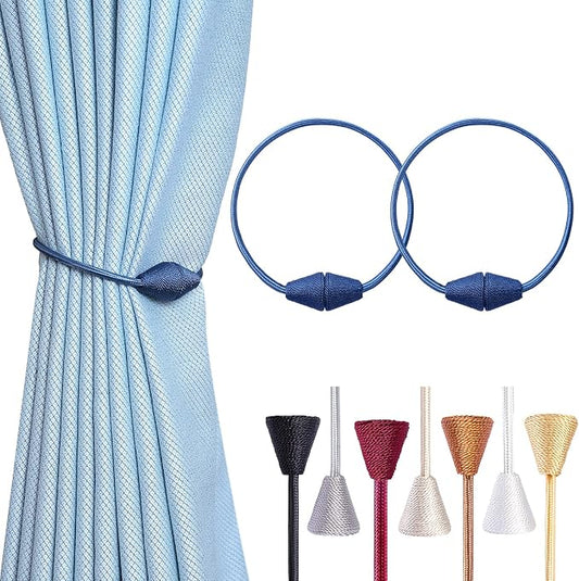 2 PCS Magnetic Curtain Tiebacks, European Style Convenient Drape Tie Backs by YUNTUOO