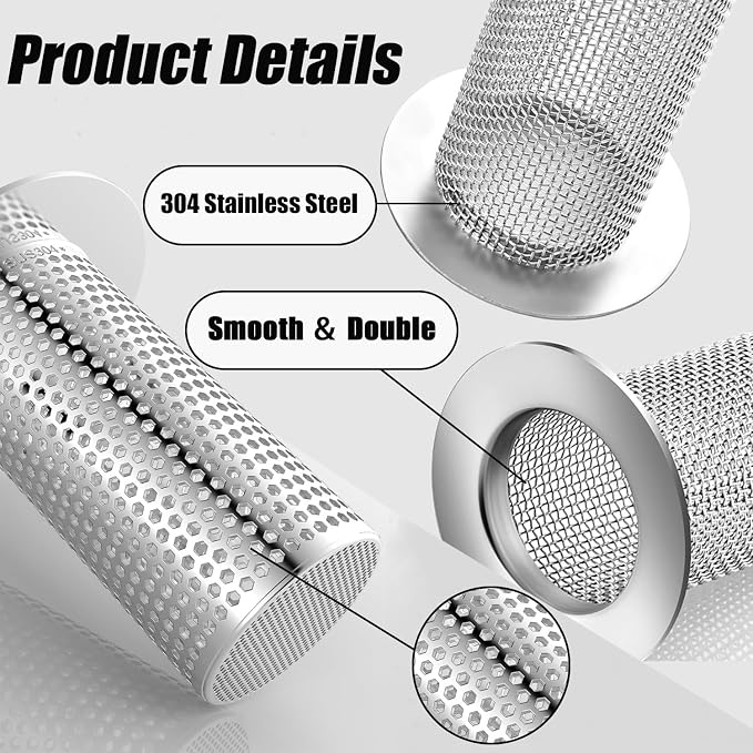 4 PCS Bathroom Sink Drain Strainers, Fit Hole Size from 1.25" to 2.17" - Image 3