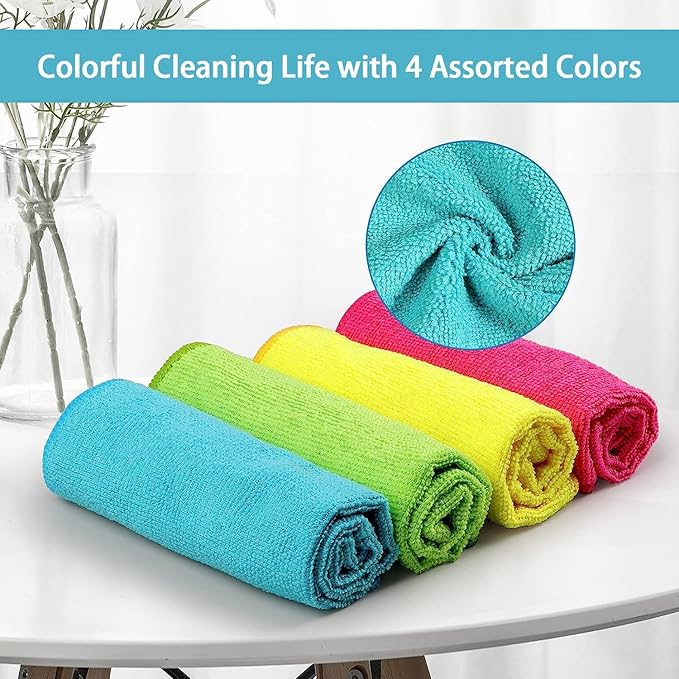 HOMEXCEL Microfiber Cleaning Cloth, 150 Pack Cleaning Rags, Cleaning Towels - Image 3