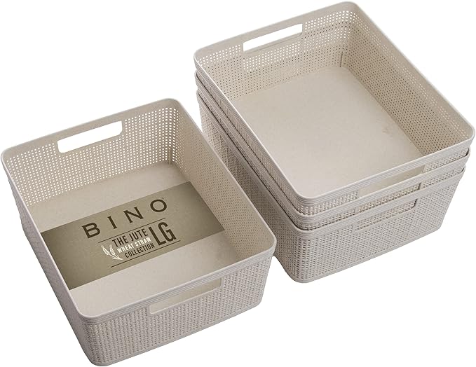 BINO - Woven Plastic Basket, The Jute Collection, Home Organization, by BINO