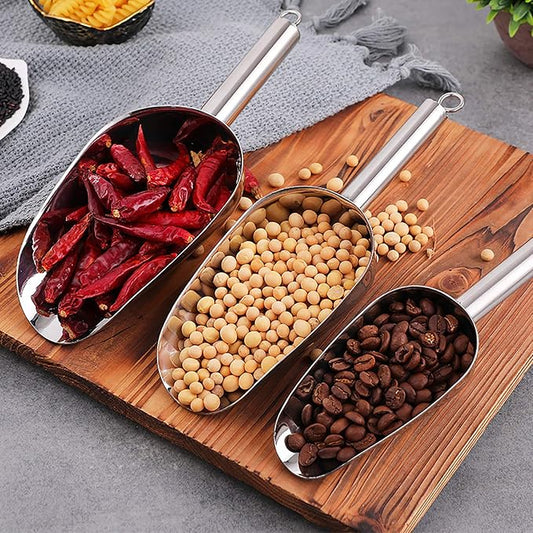 Cedilis 4 Pack Food Ice Scoops, 24oz Stainless Steel Scoop, Heavy Duty Metal - Image 2