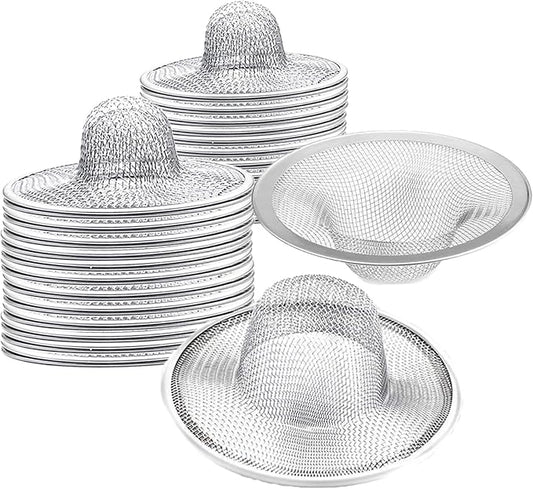 40 pcs Heavy Duty Stainless Steel Slop Basket Filter Trap, 2.75" Top / 1" Mesh by BESSEEK
