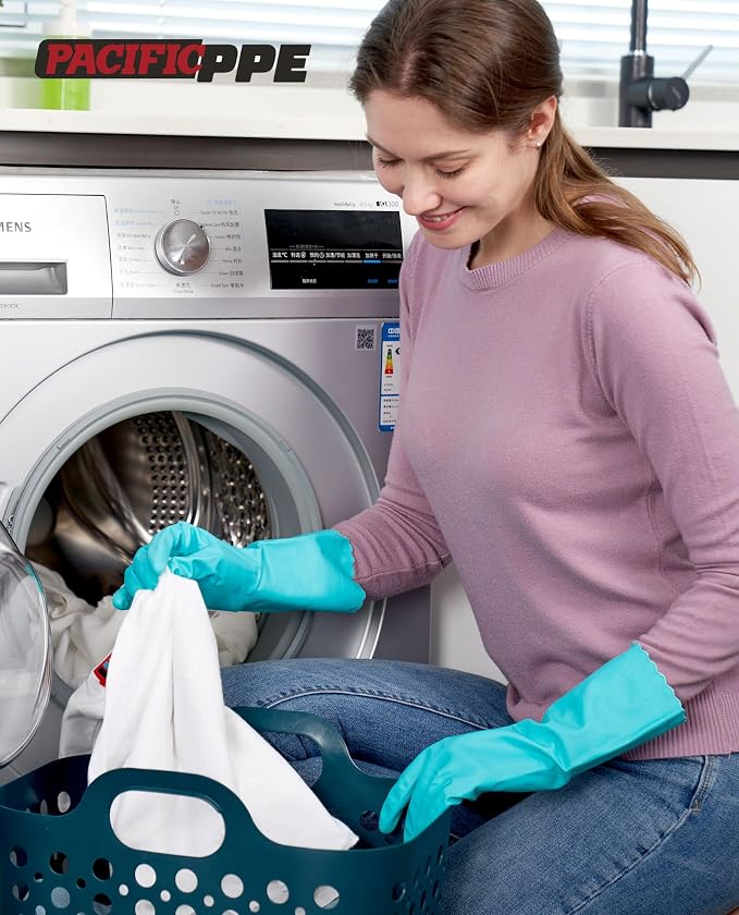 PACIFIC PPE 4 Pairs Reusable Dishwashing Cleaning Gloves - Image 7