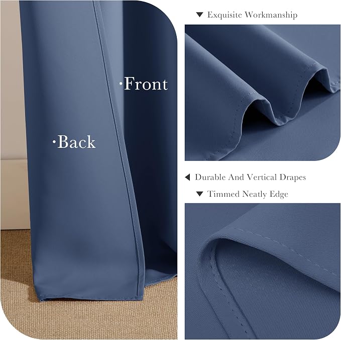 PONY DANCE Stone Blue Blackout Curtains - Image 5