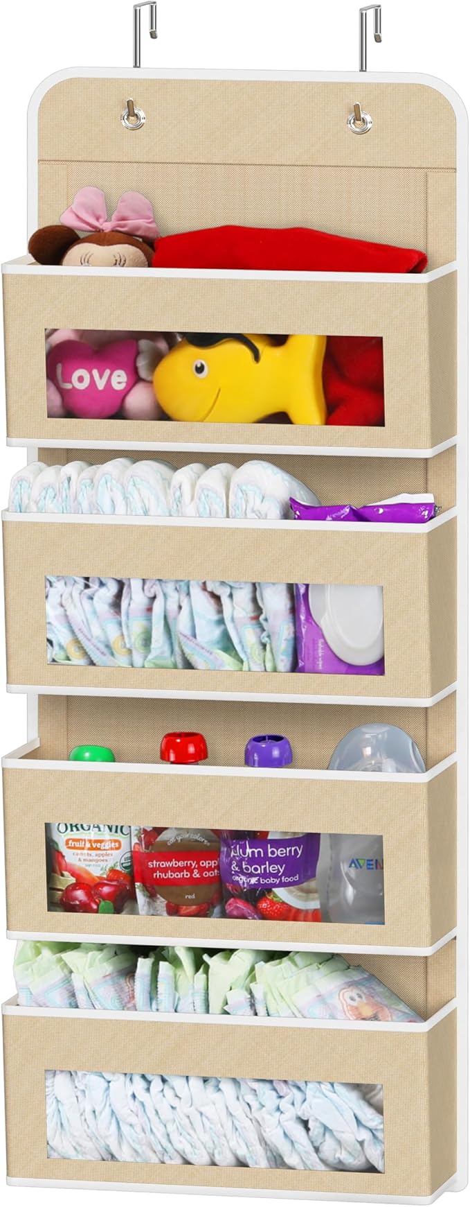 Simple Houseware 4 Clear Window Pocket Over Closet Door Storage Hanging by SimpleHouseware
