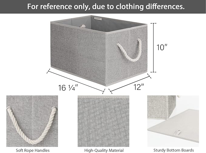 StorageWorks Storage Baskets for Shelves, Foldable Fabric Closet Storage Bins - Image 2