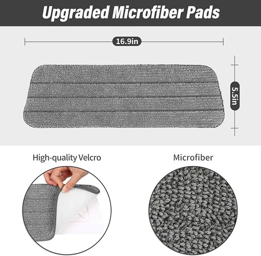 16.5 inch Mop Pads Refills, 3 Pack Microfiber Reusable Replacement Mop Pads - Image 2
