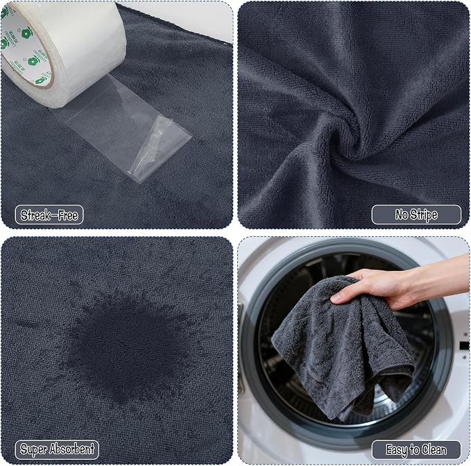4 Pack Extra Large Microfiber Cleaning Cloths 20"x30", Lint-Free Reusable Towels - Image 6