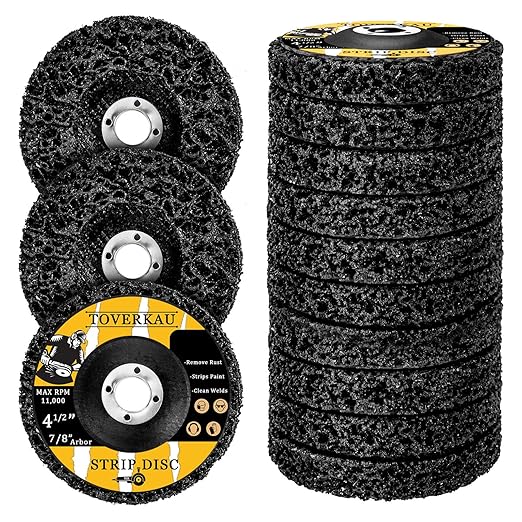 10 Pack 4.5 inch Strip Discs for Angle Grinder, Wire Stripping Wheel Paint by TOVERKAU
