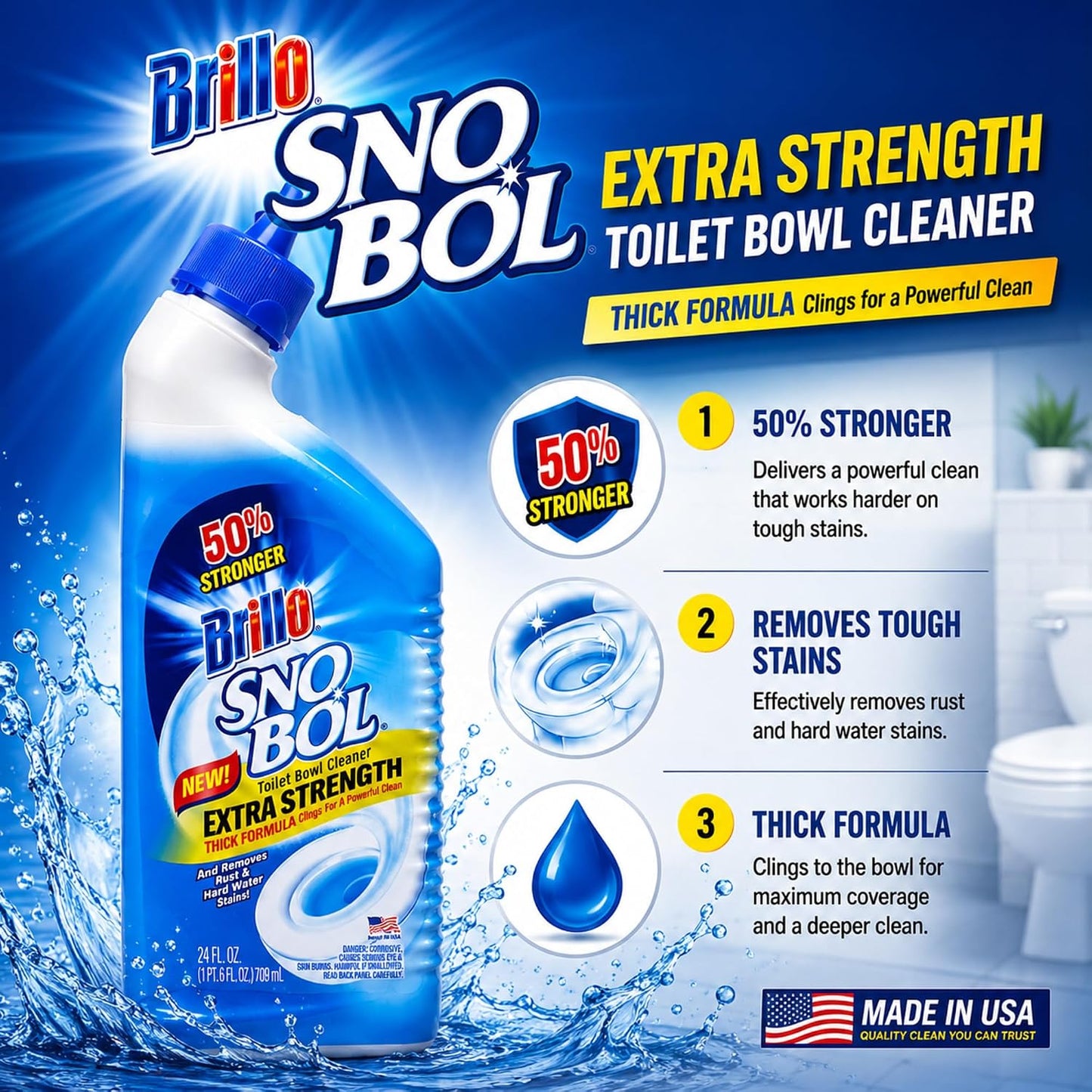 Brillo SnoBol Extra Strength Toilet Bowl Cleaner 24 Fl Oz (Pack of 1)