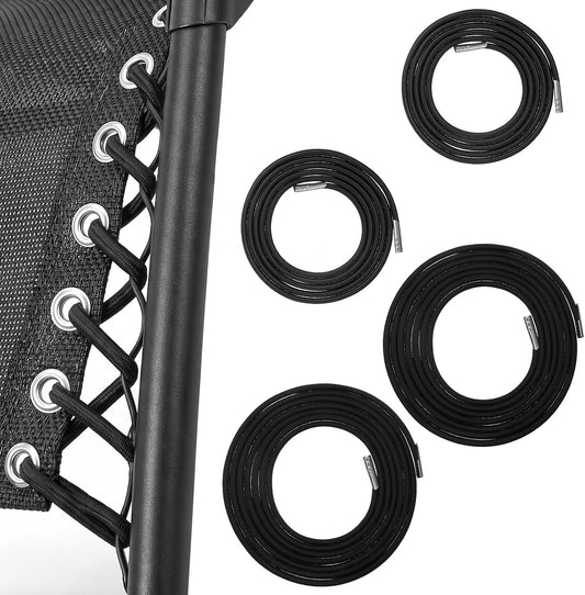 Heavy Duty Replacement Bungee Cords, 4 Pack Elastic Straps Repair Kit for Zero Gravity Chairs, Patio Recliners, Lounge, Lawn and Beach Furniture