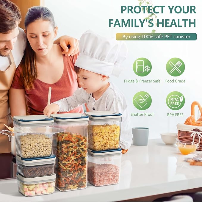 Flip-Lock Airtight Food Storage Containers 4-PC, Leakproof Ring Seal Top - Image 7