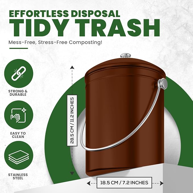 Utopia Kitchen Compost Bin for Kitchen Countertop, 1.3 Gallon Compost Bin for - Image 3