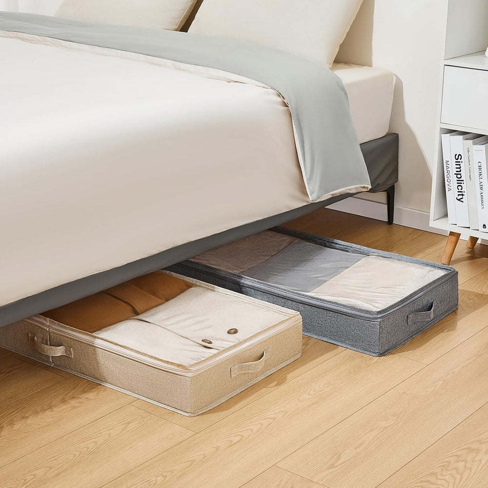 Berdeng 3 Pack Under Bed Storage Containers, Low Profile Underbed Shoes and C...