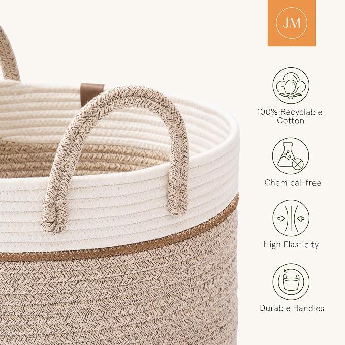 LA JOLIE MUSE Woven Basket Rope Storage Baskets - Image 5