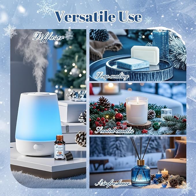Essential Oils Set, Warm Woollen Blanket, Balsam Fir, Snow Walk, Sleigh Ride - Image 3
