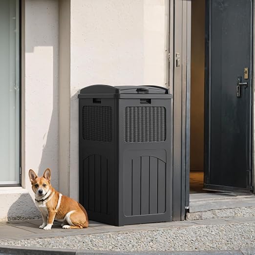 Flamaker 30 Gallon Trash Can, Resin Outdoor Garbage Can - Image 5