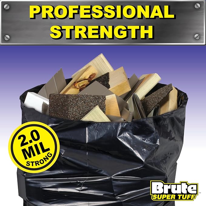Heavy Duty Contractor Bags, Extra Large Trash Bags, Twist Tie Closure, 42 Gallon - Image 2