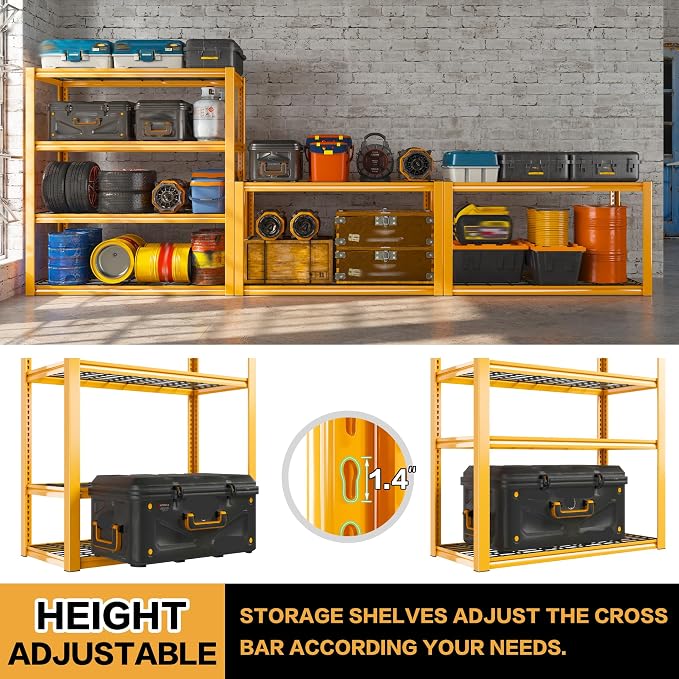 REIBII 40" W Garage Shelving 2240 LBS Storage Shelves Adjustable Heavy Duty - Image 5
