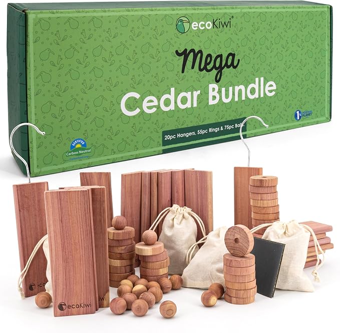 ecoKiwi Cedar Blocks for Clothes Storage Mega Bundle Box by ecoKiwi