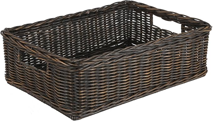 The Basket Lady Under The Bed/Basic Wicker Storage Basket, 20 in L x 14.5 in W by TheBasketLady