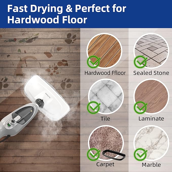 Steam Mop - 10-in-1 MultiPurpose Handheld Steam Cleaner Detachable Floor Steamer - Image 2