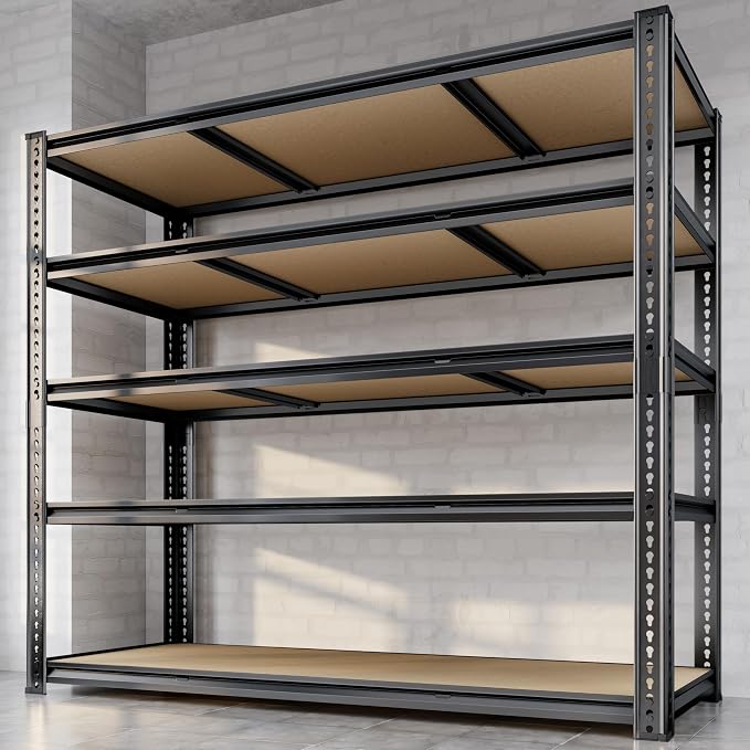48"W Garage Shelving, 3050LBS Storage Shelves Heavy Duty, 5 Tier Metal Shelving by Unknown