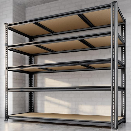 48"W Garage Shelving, 3050LBS Storage Shelves Heavy Duty, 5 Tier Metal Shelving by Unknown