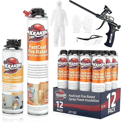 Kraken Bond Fastcoat Fire Rated Spray Foam Insulation Kit Closed Cell in a Can by KRAKENBOND