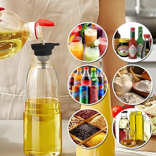 Kitchen Funnel Set, Food Grade Foldable Small and Large Funnel, Silicone - Image 7