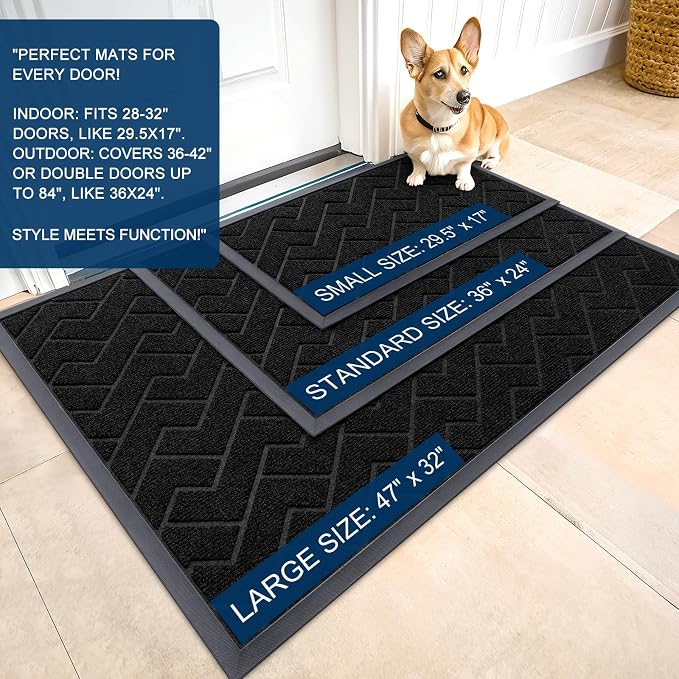 OLANLY Front Door Mat Indoor Outdoor Entrance, Waterproof All-Season, - Image 2