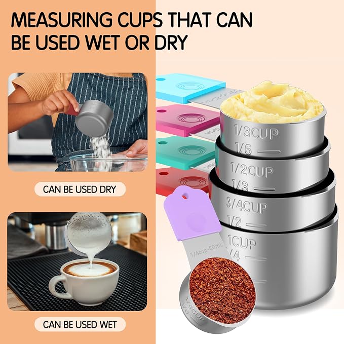 Magnetic Measuring Cups, 5 Stainless Steel Nesting Measuring Cup Set - Image 3