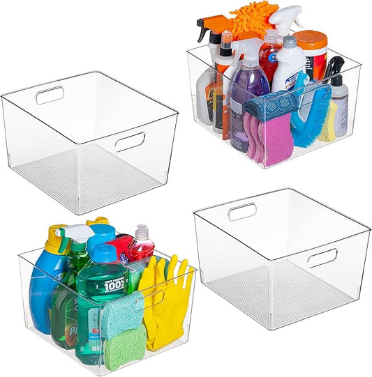 ClearSpace Clear Plastic Storage Bins – XL 4 Pack Perfect by ClearSpace
