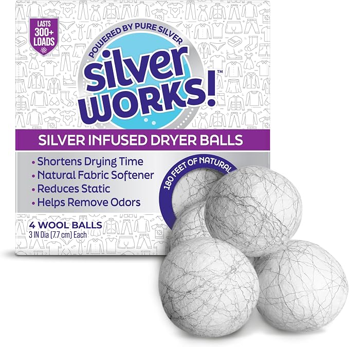 Wool Dryer Balls Laundry Reusable by SilverWorks