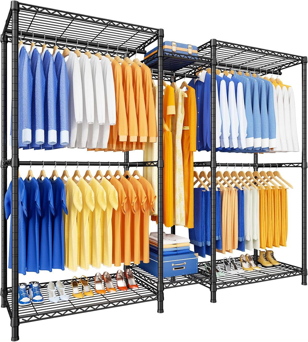 Ulif E12 Pro Clothes Rack，Heavy Duty Freestanding Garment Rack with Shelves，M...