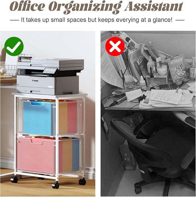 Letter/Legal Rolling File Cabinet, Rolling File Cart - Image 7