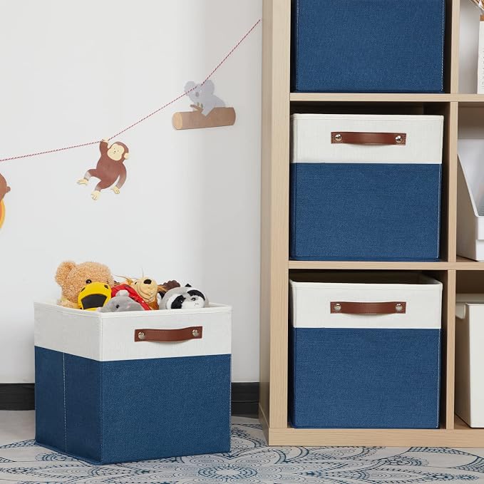 HNZIGE Cube Storage Baskets, Fabric Storage Cubes 12 x 12, Decorative Storage - Image 6