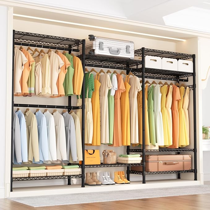 Heavy Duty Garment Rack Large Clothes Rack, Freestanding Closet Portable - Image 6