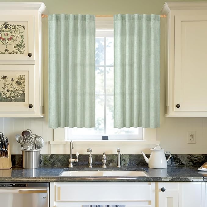 YoungsTex Sage Green Curtains 54 Inch Length - Image 3