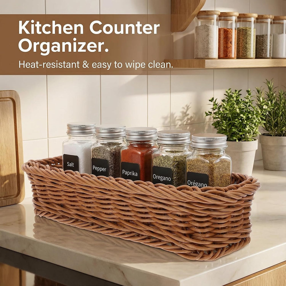 Hemoton 3-Pack Tabletop Storage Baskets for Seasoning Jars and Snacks 10.23X3...
