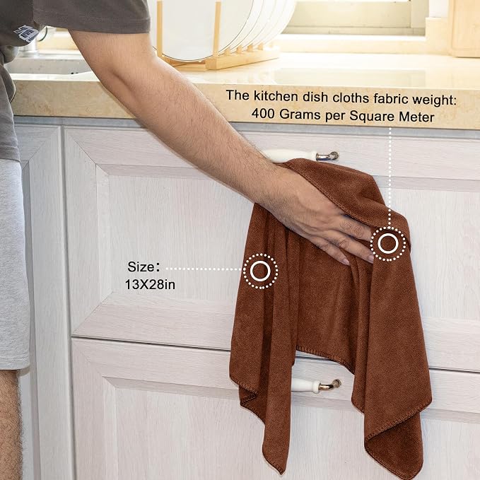 kimteny 13x28 Inches Kitchen Cloth Dish Towels, 400 GSM Premium Dishcloths - Image 2