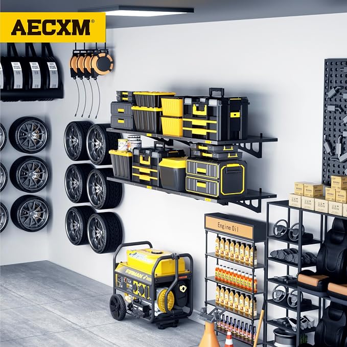 4-Pack 1.64x4ft Adjustable Garage Wall Shelving 1120lbs Load Capacity Heavy - Image 2