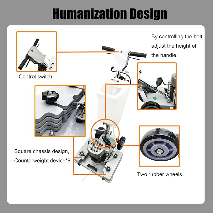 Floor Grinding Scrubber Buffer Polisher Machine Square Chassis Clean Polish Wax - Image 4