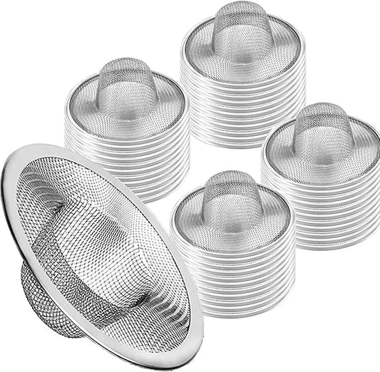 50pcs Heavy Duty Stainless Steel Slop Basket Filter Trap, 2.75" Top / 1" Mesh by ArtioHipo