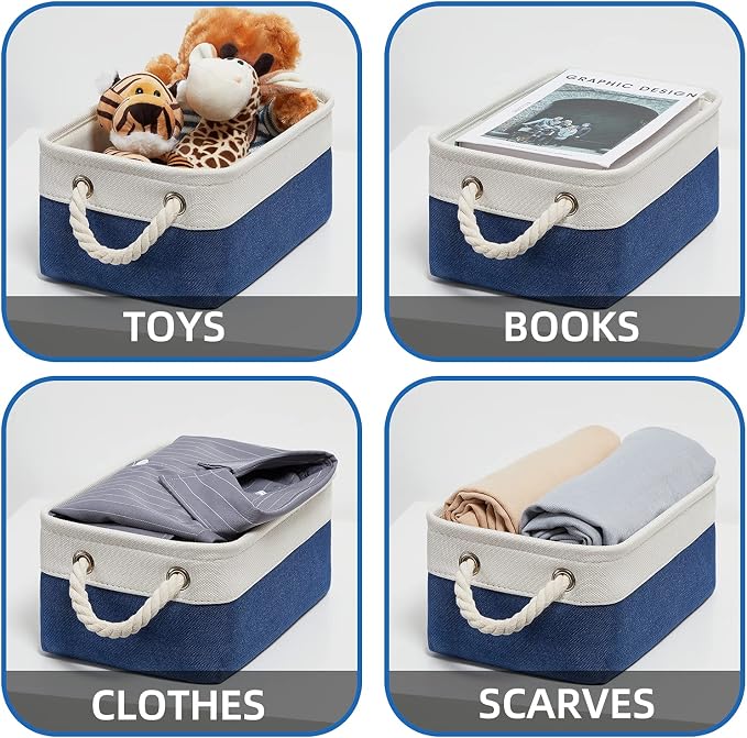 Temary Small Storage Baskets for Shelves, Fabric Storage Bins - Image 4