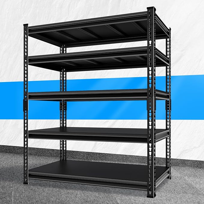 Adjustable Garage Storage Shelves, Metal Industrial Utility Shelf by Huhaneon